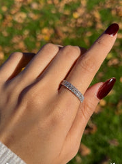 14K 18K White Yellow Rose Gold and Platinum Diamond Eternity Ring Dainty Stacking Ring 0.51 CTW Natural Diamonds Anniversary or Wedding Ring