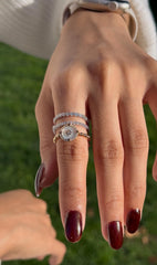 14K-18K White Yellow Rose and Platinum Gold Diamond Half Eternity Ring 0.68 CTW Dainty Band Natural Diamonds