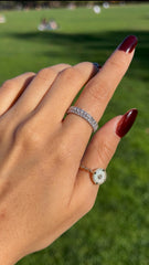 14K-18K White Yellow Rose and Platinum Gold Diamond Half Eternity Ring 0.68 CTW Dainty Band Natural Diamonds
