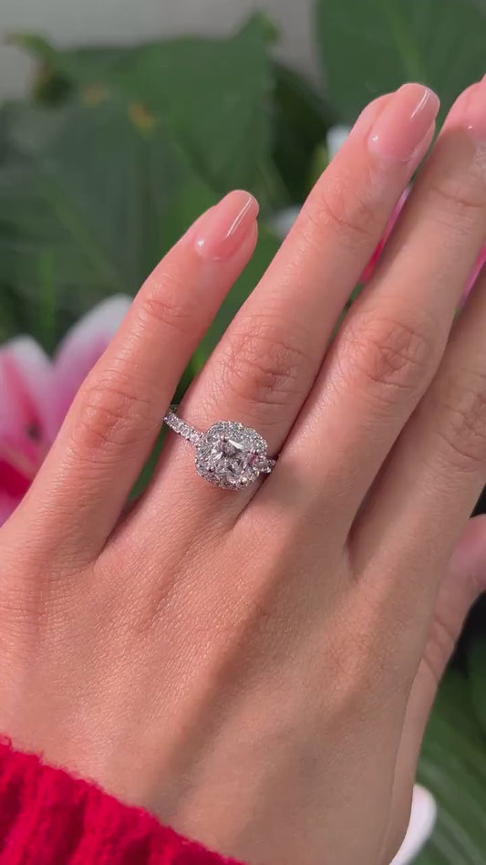 Cushion Cut 1ct 1.50ct 2.00ct 3.00ct Lab Grown Diamond Engagement Wedding Ring in 14k 18k Platinum White Yellow Rose Gold.
