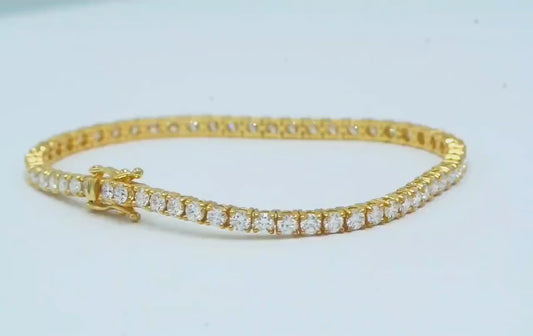 5 Carats Real Diamond Bracelet For Women. 14k Yellow and White gold. VS clarity. Low profile and non flip. Birthday Anniversary.