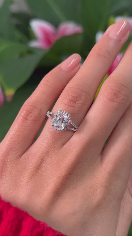 Cushion Cut 1ct 1.50ct 2.00ct 3.00ct Lab Grown Diamond Engagement Wedding Ring in 14k 18k Platinum White Yellow Rose Gold.