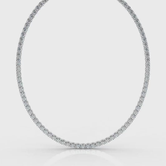 20 carats Diamond Tennis Chain Necklace in 14k 18K White Yellow Rose Gold. DEF Color and VVS VS Clarity Lab Grown Diamonds. 16" 17" 18"