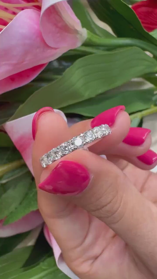Anniversary bands for women 1 carat tw in 14k 18K White Yellow Rose Gold and Platinum. DEF Color and VVS VS Clarity with Lab Grown Diamonds