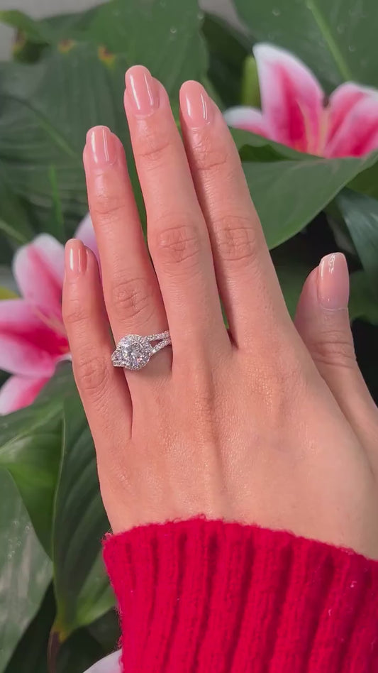 Round Cut 1ct 1.50ct 2.00ct 3.00ct Lab Grown Diamond Engagement Wedding Ring in 14k 18k Platinum White Yellow Rose Gold.