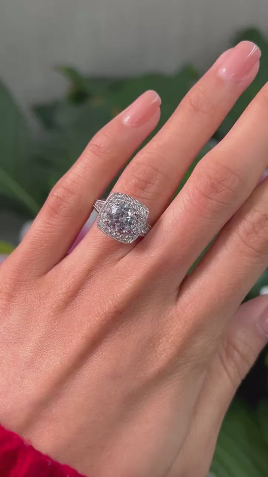 Round Cut 1ct 1.50ct 2.00ct 3.00ct Lab Grown Diamond Engagement Wedding Ring in 14k 18k Platinum White Yellow Rose Gold.