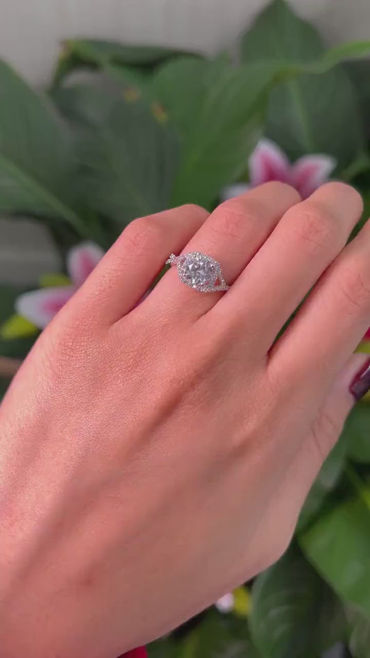 Round Cut 1ct 1.50ct 2.00ct 3.00ct Lab Grown Diamond Engagement Wedding Ring in 14k 18k Platinum White Yellow Rose Gold.