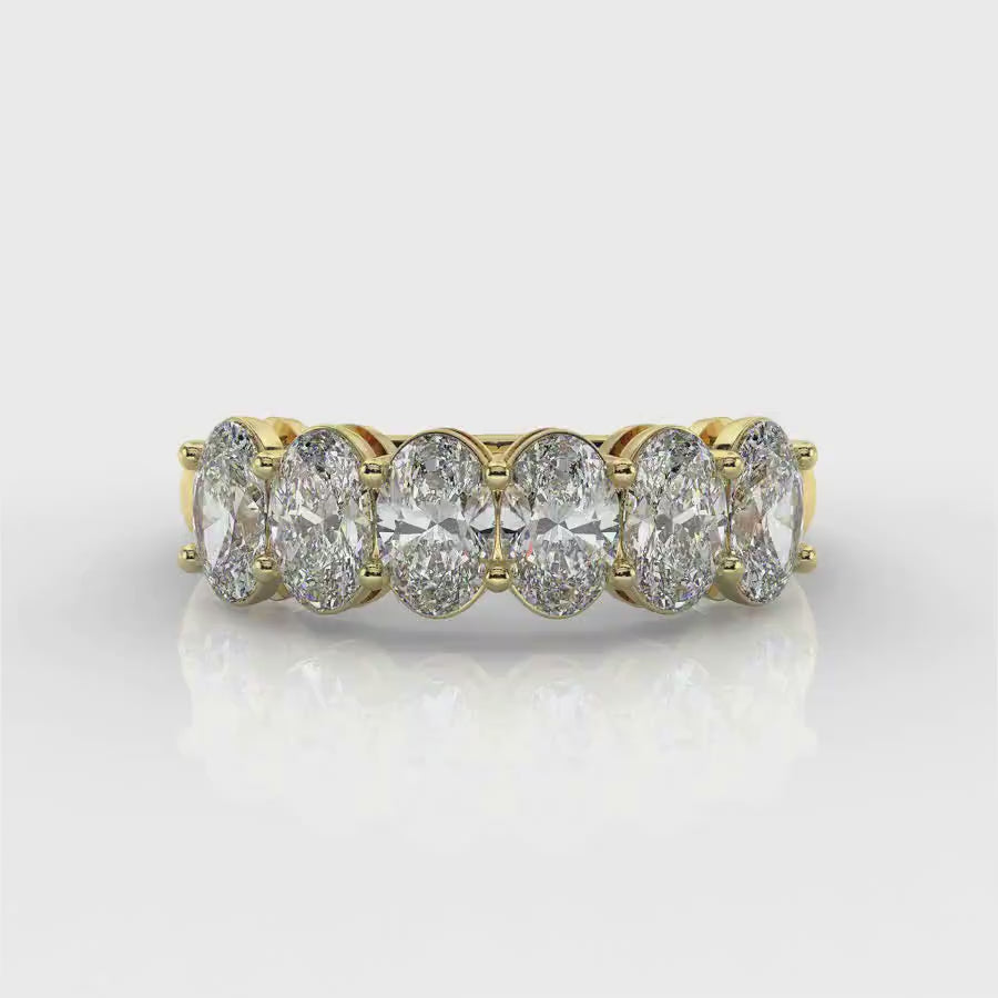 Custom Oval Ring 6 Diamonds