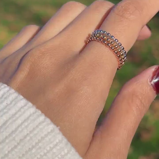 Solid Gold Ring 14K White Yellow Rose Gold.  Simple, elegant design makes it suitable for both casual and formal wear. Stackable