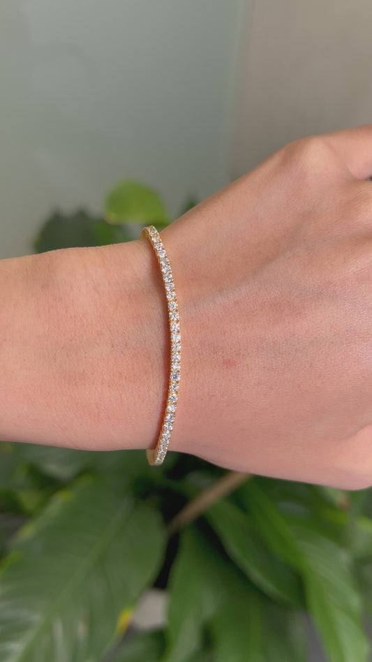 Natural 3 4 5 6 7 8 9 10 carat Diamond Tennis Bracelet For Women. 14k White and Yellow gold. SI clarity. Low profile. Birthday Anniversary