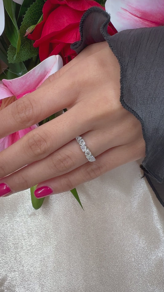 Heart Shape Natural Diamond Ring in 18K White Gold, 1 Carat tw, DEF Color and VS Clarity. Natural Earth Diamonds. Statement Ring.