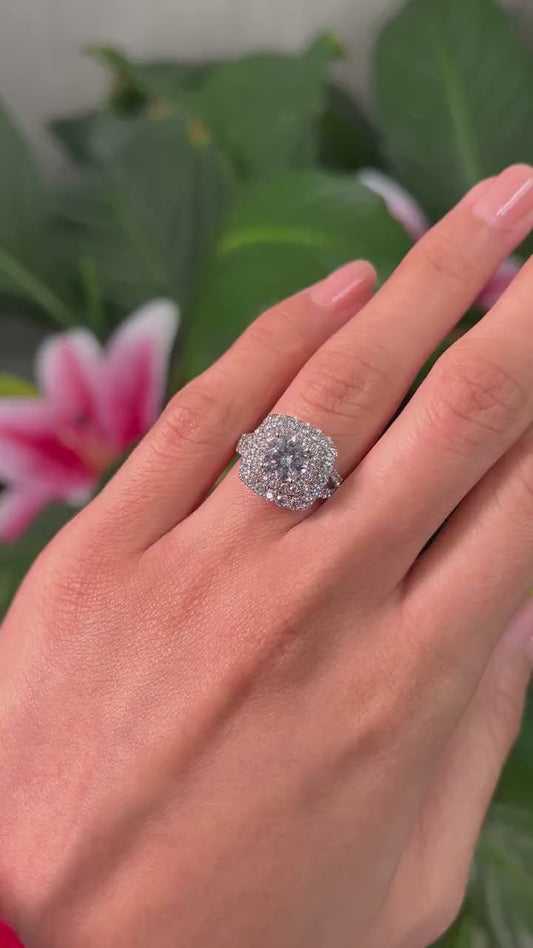Round Cut 1ct 1.50ct 2.00ct 3.00ct Lab Grown Diamond Engagement Wedding Ring in 14k 18k Platinum White Yellow Rose Gold.