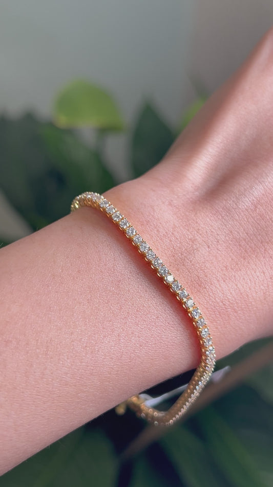 Natural 3 4 5 6 7 8 9 10 carat Diamond Tennis Bracelet For Women. 14k White and Yellow gold. SI clarity. Low profile. Birthday Anniversary